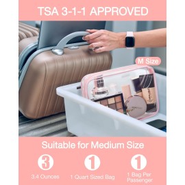 BAGSMART Clear Toiletry Bag, TSA Approved Travel Toiletry Bag Carry On Travel Accessories Bag Airport Airline Quart Size Bags water-resistant Makeup Bag for Women BAGSMART Clear Toiletry Bag, TSA Approved Travel Toiletry Bag Carry On Travel Accessories Bag Airport Airline Quart Size Bags water-resistant Makeup Bag for Women