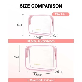 BAGSMART Clear Toiletry Bag, TSA Approved Travel Toiletry Bag Carry On Travel Accessories Bag Airport Airline Quart Size Bags water-resistant Makeup Bag for Women BAGSMART Clear Toiletry Bag, TSA Approved Travel Toiletry Bag Carry On Travel Accessories Bag Airport Airline Quart Size Bags water-resistant Makeup Bag for Women