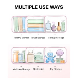 BAGSMART Clear Toiletry Bag, TSA Approved Travel Toiletry Bag Carry On Travel Accessories Bag Airport Airline Quart Size Bags water-resistant Makeup Bag for Women BAGSMART Clear Toiletry Bag, TSA Approved Travel Toiletry Bag Carry On Travel Accessories Bag Airport Airline Quart Size Bags water-resistant Makeup Bag for Women