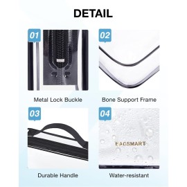 BAGSMART TSA Approved Clear Toiletry Bag, 2 Packs Quart Size Water Resistant Makeup Cosmetic Bags for Women, 2 Sizes Airport Airline Travel Essential Carry On Organizer with Handle Large Opening BAGSMART TSA Approved Clear Toiletry Bag, 2 Packs Quart Size Water Resistant Makeup Cosmetic Bags for Women, 2 Sizes Airport Airline Travel Essential Carry On Organizer with Handle Large Opening