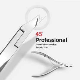 Cuticle Trimmer 3/4 Jaw Extremely Sharp Cuticle Nippers Scissors Stainless Steel Clippers Cutter Remover Pedicure Manicure Nail Tool, cuticle pusher, nail cuticle trimmer professional cuticle cutter