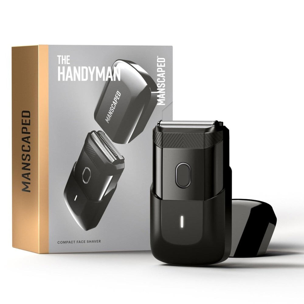 MANSCAPED The Handyman Compact Face Shaver - Portable Mens Travel Facial Hair Groomer, USB-C Rechargeable Razor, Electric Foil Face Shaver, Waterproof, Cordless, Dual-Action SkinSafe Foil Blades MANSCAPED The Handyman Compact Face Shaver - Portable Mens Travel Facial Hair Groomer, USB-C Rechargeable Razor, Electric Foil Face Shaver, Waterproof, Cordless, Dual-Action SkinSafe Foil Blades