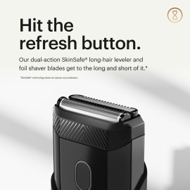 MANSCAPED The Handyman Compact Face Shaver - Portable Mens Travel Facial Hair Groomer, USB-C Rechargeable Razor, Electric Foil Face Shaver, Waterproof, Cordless, Dual-Action SkinSafe Foil Blades MANSCAPED The Handyman Compact Face Shaver - Portable Mens Travel Facial Hair Groomer, USB-C Rechargeable Razor, Electric Foil Face Shaver, Waterproof, Cordless, Dual-Action SkinSafe Foil Blades