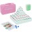 AzulHome Classic Chinese Mahjong Set with 144 Large Green Tiles (1.58\'\') with Pink Bag and Accessories, 4 Dice, 80 Poker Chips - for Chinese Style Game []