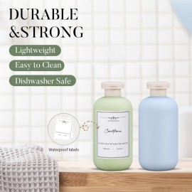 UMETASS 6.8 oz Plastic Travel Shampoo Bottles, Refillable Flip Cap Squeeze Bottles for Toiletries, Large Leakage-proof Travel Shampoo and Conditioner Bottles (Blue and Green) UMETASS 6.8 oz Plastic Travel Shampoo Bottles, Refillable Flip Cap Squeeze Bottles for Toiletries, Large Leakage-proof Travel Shampoo and Conditioner Bottles (Blue and Green)