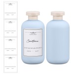 UMETASS 6.8 oz Plastic Travel Shampoo Bottles, Refillable Flip Cap Squeeze Bottles for Toiletries, Large Leakage-Proof Travel Shampoo and Conditioner Bottles (Blue)