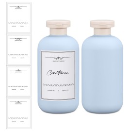 UMETASS 6.8 oz Plastic Travel Shampoo Bottles, Refillable Flip Cap Squeeze Bottles for Toiletries, Large Leakage-Proof Travel Shampoo and Conditioner Bottles (Blue)