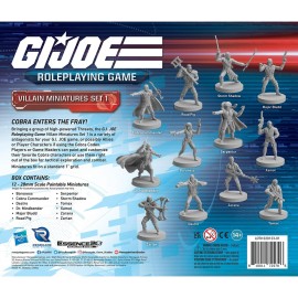 Renegade Games Studios: G.I. Joe Roleplaying Game: Villain Miniatures Set 1-12 Miniatures Expansion, Unpainted 28mm Scale Character Figures, RPG Boardgame Accessory
