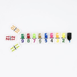 JOYOUSLIFE Mexican Train Dominoes with Numbers, Color Double 12 Numerical Domine Set for Adults and Family, Classic 91 Tiles Board Grame with Aluminym Case