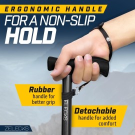 ZELECKS Walking Cane for Women & Men - Self Standing Adjustable Folding Cane with T Handle and 360 Pivot Base - Lightweight Foldable Walking Stick for Seniors - Collapsible Cane for Walking ZELECKS Walking Cane for Women & Men - Self Standing Adjustable Folding Cane with T Handle and 360 Pivot Base - Lightweight Foldable Walking Stick for Seniors - Collapsible Cane for Walking
