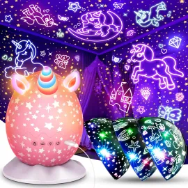 Unicorn Night Light Kids Toys 3 in 1 Unicorns & Starry Sky & Sea World Nights Lights Projector for 3 4 5 6 7 8 9 10 11 12 Year Old Girls, Birthday Gifts for Kids 3-12 Night Lamp for Bedroom