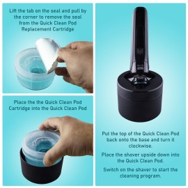 Clark Shaving Co. Quick Clean Pod Replacement Cartridge Compatible with Philips Norelco Quick Clean pods (4pk)