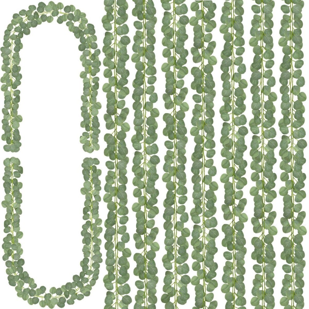 CQURE 8Pcs Eucalyptus Garland,Artificial Eucalyptus Leaves Table Greenery Garland Wreath Spring Vines for Wedding Party Table Bedroom Wall Room Decor CQURE 8Pcs Eucalyptus Garland,Artificial Eucalyptus Leaves Table Greenery Garland Wreath Spring Vines for Wedding Party Table Bedroom Wall Room Decor