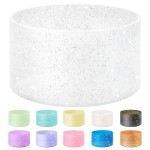 Vmini Protective Glitter Silicone Boot, Compatible with Stanley Tumbler 20-40oz & Hydro Flask Water Bottle 12-24oz and More Bottles/Tumblers with 2.8-2.95in Bottom, Bling Anti-Slip Sleeve Cover