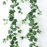 mizii 2 Strands Artificial Vines Ivy Garland 79 Fake Vine with Silk Green Leaves Faux Hanging Plants Greenery Decoration for Bedroom Home Wall Party Wedding Arch Apartment Room Decor (Ivy)