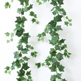 mizii 2 Strands Artificial Vines Ivy Garland 79 Fake Vine with Silk Green Leaves Faux Hanging Plants Greenery Decoration for Bedroom Home Wall Party Wedding Arch Apartment Room Decor (Ivy)