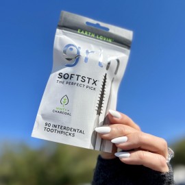 Grin Charcoal Infused Softstx, Gentle Dental Picks, 90 Count, Soft Flexible Bristles, Textured Plaque Removing Toothpick, Minty Flavor, for Between Teeth, Refillable Hygienic Case Grin Charcoal Infused Softstx, Gentle Dental Picks, 90 Count, Soft Flexible Bristles, Textured Plaque Removing Toothpick, Minty Flavor, for Between Teeth, Refillable Hygienic Case