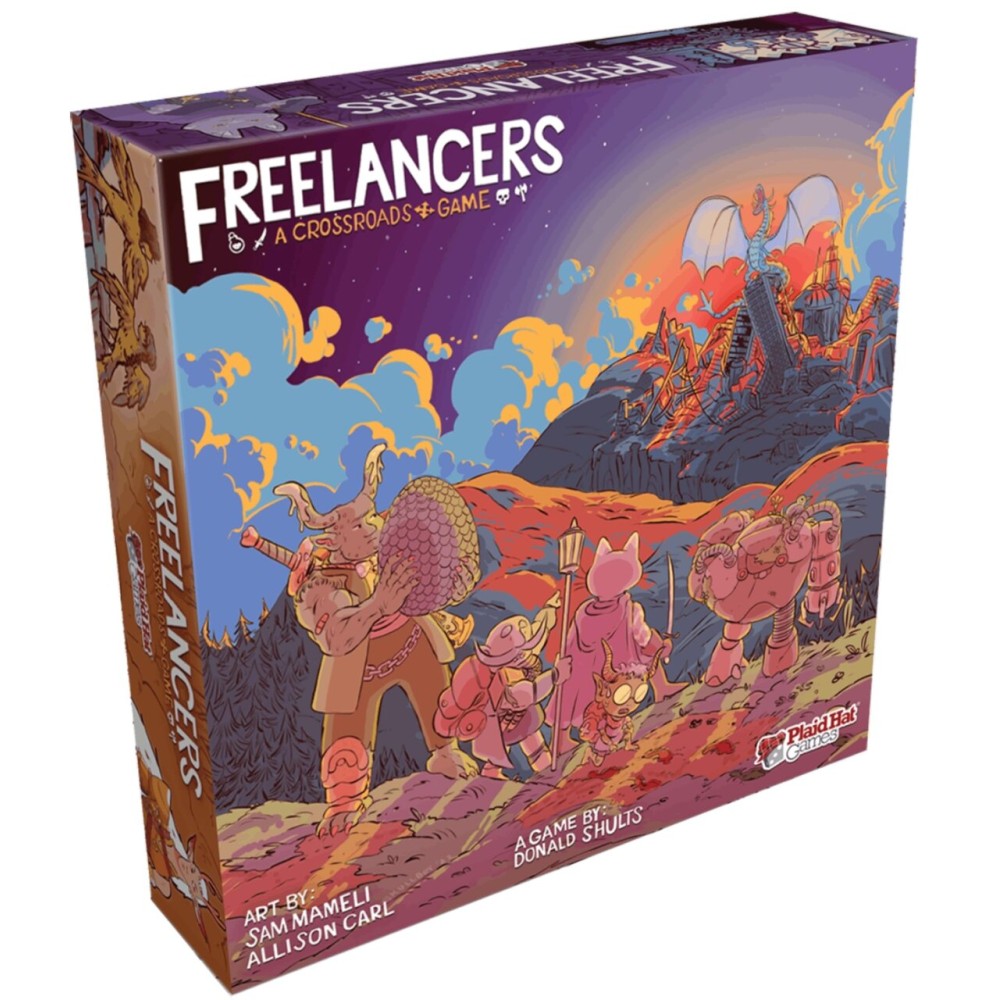 Freelancers Board Game - Dive into a Post-Apocalyptic Gig Economy! Narrative Adventure Game, Fantasy RPG Game, Ages 14+, 3-7 Players, 90 Minute Playtime, Made by Plaid Hat Games Freelancers Board Game - Dive into a Post-Apocalyptic Gig Economy! Narrative Adventure Game, Fantasy RPG Game, Ages 14+, 3-7 Players, 90 Minute Playtime, Made by Plaid Hat Games