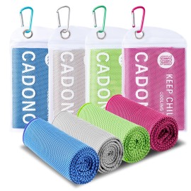 4 Pack Cooling Towel (40x12), Soft Breathable Chilly Towel, Ice Towel, Microfiber Towel for Yoga, Sport, Running, Workout,Gym, Camping, Fitness, Workout & More Activities(Multicolor)