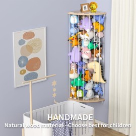 Zayysoha Stuffed Animal Storage & Toy Storage Organizer - Wooden Corner Hammock Shelf for Stuffed Animal Hammock Corner, Nursery, Playroom, Bedroom. Versatile Toy Organizer with Zoo Pattern Zayysoha Stuffed Animal Storage & Toy Storage Organizer - Wooden Corner Hammock Shelf for Stuffed Animal Hammock Corner, Nursery, Playroom, Bedroom. Versatile Toy Organizer with Zoo Pattern