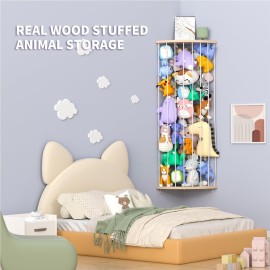 Zayysoha Stuffed Animal Storage & Toy Storage Organizer - Wooden Corner Hammock Shelf for Stuffed Animal Hammock Corner, Nursery, Playroom, Bedroom. Versatile Toy Organizer with Zoo Pattern Zayysoha Stuffed Animal Storage & Toy Storage Organizer - Wooden Corner Hammock Shelf for Stuffed Animal Hammock Corner, Nursery, Playroom, Bedroom. Versatile Toy Organizer with Zoo Pattern