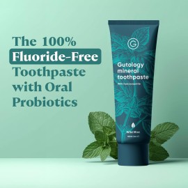Gutology Natural Probiotic Hydroxyapatite Toothpaste Fluroide Free Toothpaste 120ml 4.2 Oz Remineralising Suitable for Adults & Children Helps Sensitive Teeth and Whitening Wild Mint Flavour Gutology Natural Probiotic Hydroxyapatite Toothpaste Fluroide Free Toothpaste 120ml 4.2 Oz Remineralising Suitable for Adults & Children Helps Sensitive Teeth and Whitening Wild Mint Flavour
