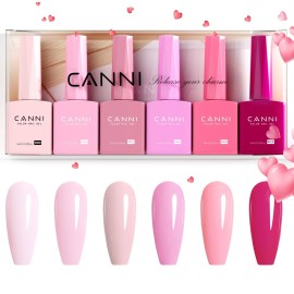 CANNI 9ml Hema-Free Gel Nail Polish Set- 6Pcs Ligh..