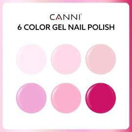 CANNI 9ml Hema-Free Gel Nail Polish Set- 6Pcs Light Pink Nail Gel Manicure Kit, Soak Off LED Polish DIY at Home Salon Gifts for Women Girls CANNI 9ml Hema-Free Gel Nail Polish Set- 6Pcs Light Pink Nail Gel Manicure Kit, Soak Off LED Polish DIY at Home Salon Gifts for Women Girls