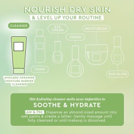 Glow Recipe Avocado Ceramide Facial Cleanser for Dry Skin - Hydrating Gel to Foaming Face Wash for Women & Men - Gentle Moisture Barrier Repair with Hyaluronic Acid & Colloidal Oatmeal, 150ml Glow Recipe Avocado Ceramide Facial Cleanser for Dry Skin - Hydrating Gel to Foaming Face Wash for Women & Men - Gentle Moisture Barrier Repair with Hyaluronic Acid & Colloidal Oatmeal, 150ml