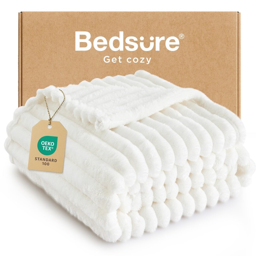 Bedsure White Throw Blanket for Couch - GentleSoft Cozy Soft Blankets for Women, Cute Small Fleece Throws for Girls, House Bedroom Decor Aesthetic Gift for Women, Off White, 50x70 Inches Bedsure White Throw Blanket for Couch - GentleSoft Cozy Soft Blankets for Women, Cute Small Fleece Throws for Girls, House Bedroom Decor Aesthetic Gift for Women, Off White, 50x70 Inches