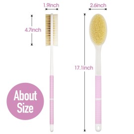 Backski Body Scrubber Anti Slip for Shower,Shower Brush Long Handle with Stiff and Soft Bristles,Body Wash Exfoliating Back Scrubber for Bath or Dry Brushing Body Brush(Pink) Backski Body Scrubber Anti Slip for Shower,Shower Brush Long Handle with Stiff and Soft Bristles,Body Wash Exfoliating Back Scrubber for Bath or Dry Brushing Body Brush(Pink)