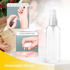 MUUZLL Spray Bottles 6 pcs, Refillable Cosmetic Spray Bottles, Small Refillable Liquid Containers, 2oz/50ml Clear Empty Fine Mist Plastic Mini Travel Bottle