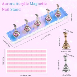ANGNYA 2 Set Nail Stand, Aurora Nail Holder for Painting Nail Stand for Press on with 96 Pcs Reusable Sticky Putty Nail Display Stand Nail Hand Practice Magnetic Nail Art Tools for Homes and Salons ANGNYA 2 Set Nail Stand, Aurora Nail Holder for Painting Nail Stand for Press on with 96 Pcs Reusable Sticky Putty Nail Display Stand Nail Hand Practice Magnetic Nail Art Tools for Homes and Salons