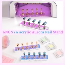 ANGNYA 2 Set Nail Stand, Aurora Nail Holder for Painting Nail Stand for Press on with 96 Pcs Reusable Sticky Putty Nail Display Stand Nail Hand Practice Magnetic Nail Art Tools for Homes and Salons ANGNYA 2 Set Nail Stand, Aurora Nail Holder for Painting Nail Stand for Press on with 96 Pcs Reusable Sticky Putty Nail Display Stand Nail Hand Practice Magnetic Nail Art Tools for Homes and Salons