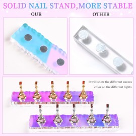 ANGNYA 2 Set Nail Stand, Aurora Nail Holder for Painting Nail Stand for Press on with 96 Pcs Reusable Sticky Putty Nail Display Stand Nail Hand Practice Magnetic Nail Art Tools for Homes and Salons ANGNYA 2 Set Nail Stand, Aurora Nail Holder for Painting Nail Stand for Press on with 96 Pcs Reusable Sticky Putty Nail Display Stand Nail Hand Practice Magnetic Nail Art Tools for Homes and Salons
