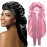 2Pcs Bonnets for Black Women Braid Bonnet, Large Long Satin Bonnet for Braids, Silk Bonnet with Stretchy Tie Band Sleep Cap Hair (2Pcs-Black&Rose Pink)