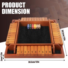 Toidgy 4 Players Shut The Box Dice Games, Wooden Board Table Math Game with 12 Dice and Instructions, Classics Close The Box Board Game for Adults Kids, Family Classroom Home or Bar Toidgy 4 Players Shut The Box Dice Games, Wooden Board Table Math Game with 12 Dice and Instructions, Classics Close The Box Board Game for Adults Kids, Family Classroom Home or Bar