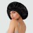 Extra Large Satin Bonnet Hair Cap, 17inches Silk Bonnet for Sleeping, Jumbo Silk Sleep Cap for Women Braids Curly Hair Locs 1Pcs (Black)