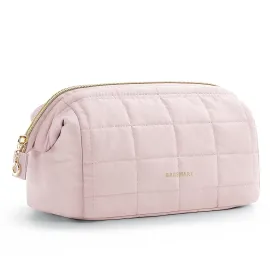 BAGSMART Makeup Bag Travel Toiletry Bag, Puffy Padded Make Up Bags for Women Makeup Organizer Case, Wide-open Pouch Purse Travel Essentials Toiletries Accessories Brushes, Pink BAGSMART Makeup Bag Travel Toiletry Bag, Puffy Padded Make Up Bags for Women Makeup Organizer Case, Wide-open Pouch Purse Travel Essentials Toiletries Accessories Brushes, Pink