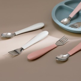 CoixFoam 8 Pieces Toddler Utensils, Toddler Safe Silverware Set With Food Grade Silicone Hanlde, 18/8 Stainless Steel, Perfect Length For New Self Feeders, Dishwasher Safe CoixFoam 8 Pieces Toddler Utensils, Toddler Safe Silverware Set With Food Grade Silicone Hanlde, 18/8 Stainless Steel, Perfect Length For New Self Feeders, Dishwasher Safe