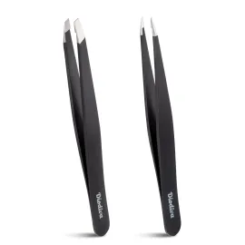 2-Pack Tweezers for Eyebrows, Facial Hair, Ingrown..