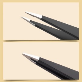 2-Pack Tweezers for Eyebrows, Facial Hair, Ingrown Hair Removal, Slant and Point Tip Tweezer Set for Women and Men, Professional Stainless Steel Precision Eyebrow Plucking Grooming with Case - Black 2-Pack Tweezers for Eyebrows, Facial Hair, Ingrown Hair Removal, Slant and Point Tip Tweezer Set for Women and Men, Professional Stainless Steel Precision Eyebrow Plucking Grooming with Case - Black