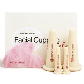 Rena Chris Facial Cupping Set & Gua Sha Facial Tool - Silicone Cupping Set & Rose Quartz Gua Sha Stone - Face Cupping Therapy Set for Natural Skin Care, Puffiness, Lip Plumping(Pink) Rena Chris Facial Cupping Set & Gua Sha Facial Tool - Silicone Cupping Set & Rose Quartz Gua Sha Stone - Face Cupping Therapy Set for Natural Skin Care, Puffiness, Lip Plumping(Pink)