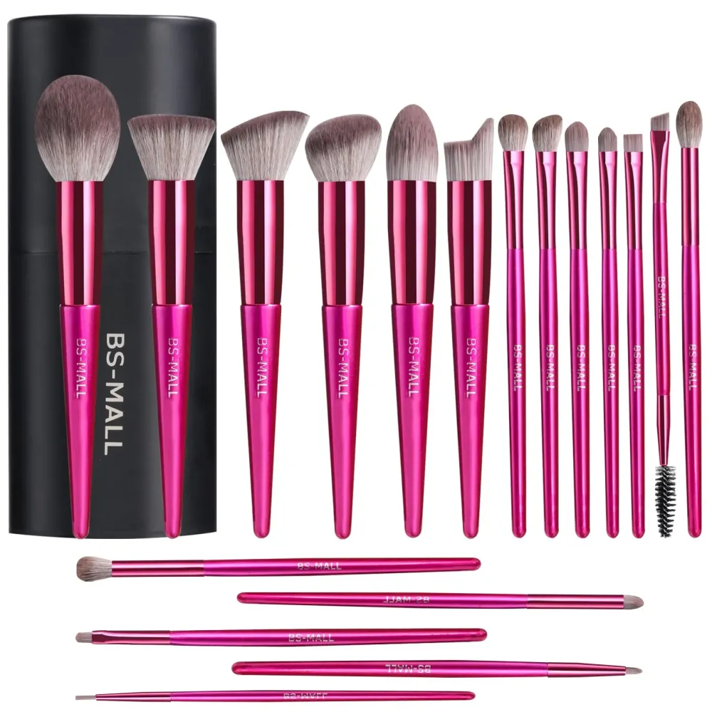 BS-MALL Makeup Brush Set 18 Pcs Premium Synthetic Foundation Powder Concealers Eye shadows Blush Makeup Brushes with black case BS-MALL Makeup Brush Set 18 Pcs Premium Synthetic Foundation Powder Concealers Eye shadows Blush Makeup Brushes with black case