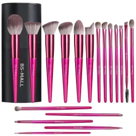 BS-MALL Makeup Brush Set 18 Pcs Premium Synthetic Foundation Powder Concealers Eye shadows Blush Makeup Brushes with black case BS-MALL Makeup Brush Set 18 Pcs Premium Synthetic Foundation Powder Concealers Eye shadows Blush Makeup Brushes with black case