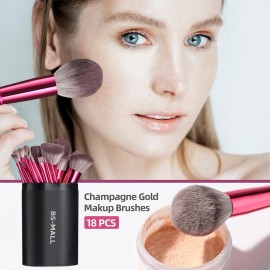 BS-MALL Makeup Brush Set 18 Pcs Premium Synthetic Foundation Powder Concealers Eye shadows Blush Makeup Brushes with black case BS-MALL Makeup Brush Set 18 Pcs Premium Synthetic Foundation Powder Concealers Eye shadows Blush Makeup Brushes with black case