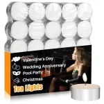 Tealight Candles - Tea Lights Candles Unscented Tea Tree Lights Mini Votive with Cotton Wick for Decorating Home,Pool,Shabbat,Wedding,Emergencies,Christmas,Halloween,Parties, Spas