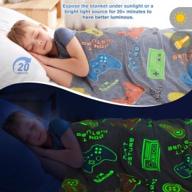 Gaming Blanket Toys Gifts for Boys - Glow in The Dark Game Controller Throw for Kids Age 1-14 Year Old Teens Child Toddler Son Birthday Christmas Valentines Easter Presents Gamer Room Decor 50x60 Gaming Blanket Toys Gifts for Boys - Glow in The Dark Game Controller Throw for Kids Age 1-14 Year Old Teens Child Toddler Son Birthday Christmas Valentines Easter Presents Gamer Room Decor 50x60