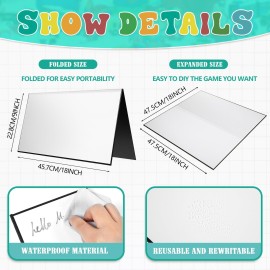 Zhanmai 4 Pcs Folding Blank Game Board (1 Single Fold Game Board) 18 x 18, DIY Make Your Own Blank for Family School Classroom DIY Activities