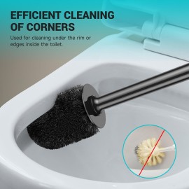 Toilet Brush and Holder with Long Handle, Plastic Holder Easy to Hide, Drip-Proof, Easy to Assemble, Deep Cleaning Toilet Brush and Holder with Long Handle, Plastic Holder Easy to Hide, Drip-Proof, Easy to Assemble, Deep Cleaning